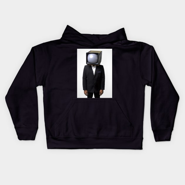 Suit Tube TV Man Kids Hoodie by maxcode